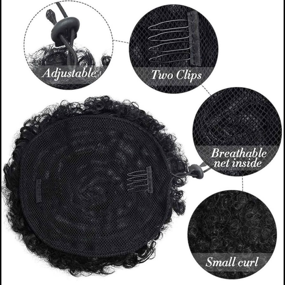 LARGE NATURAL AFRO PUFF WITH SECURE DRAWSTRING